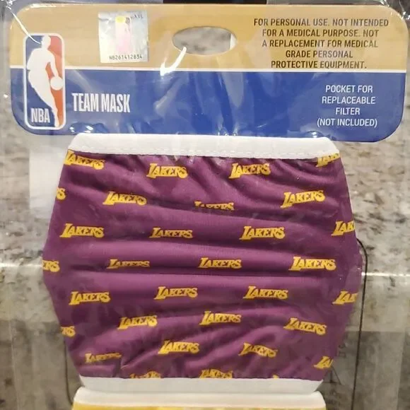 NBA LA Lakers Face Masks one pack of 2 masks - Picture 4 of 6